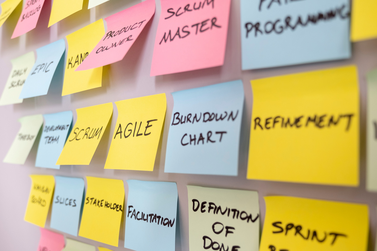 Agile Development Method, Project Planning, Sticky Notes